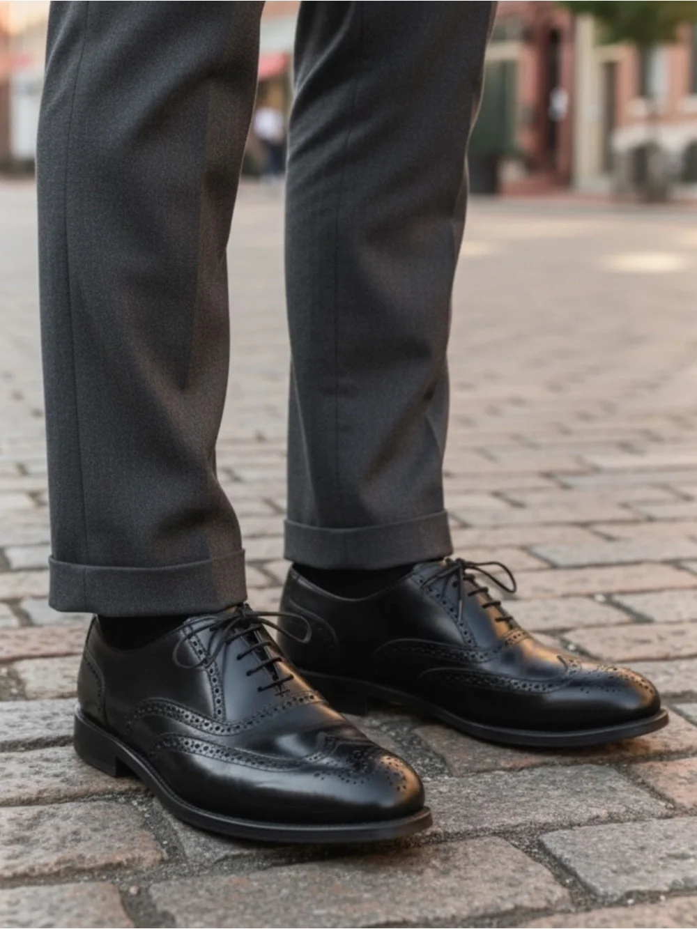 Bostonian Impression Black Wingtip Oxford Leather Dress Shoes